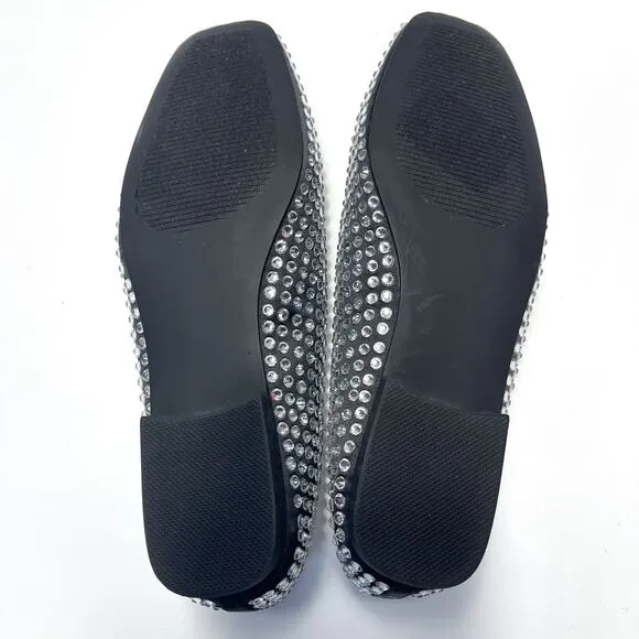 STEVE MADDEN NWOT Delphine Rhinestone Square Toe Ballet Flat Size 8