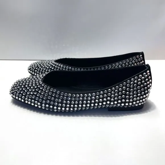 STEVE MADDEN NWOT Delphine Rhinestone Square Toe Ballet Flat Size 8