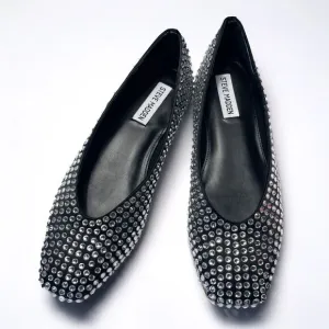 STEVE MADDEN NWOT Delphine Rhinestone Square Toe Ballet Flat Size 8