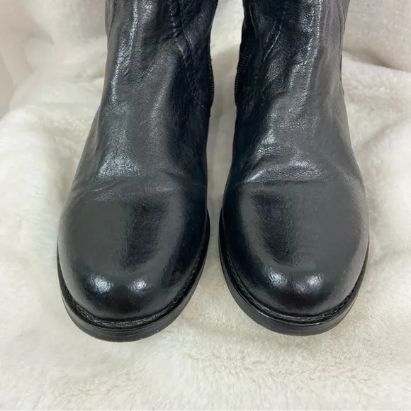 Steve Madden Over The Knee Black Leather buckle BOOTS Size 8M