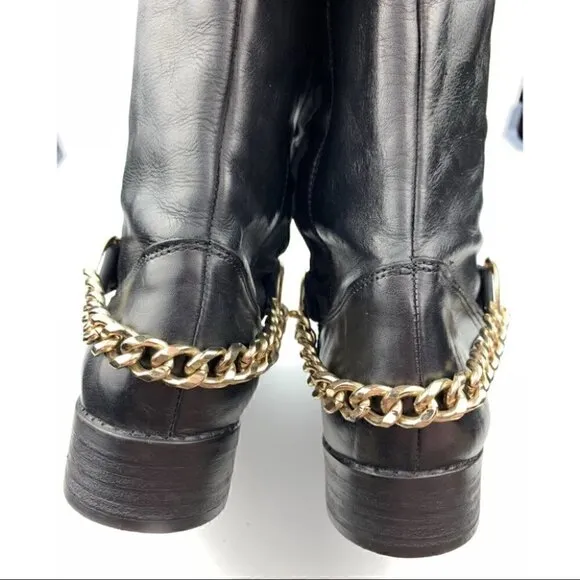 Steve Madden over the knee olgga boots 6 black leather