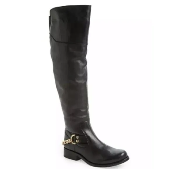 Steve Madden over the knee olgga boots 6 black leather