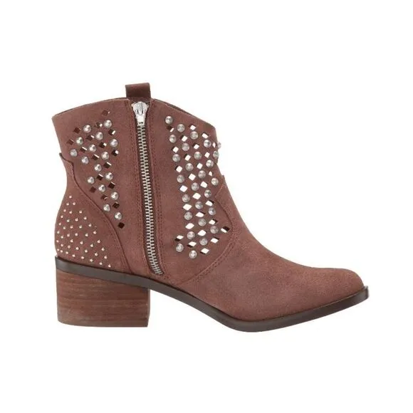 Steve Madden Tan Studded Ankle Boots Size 10