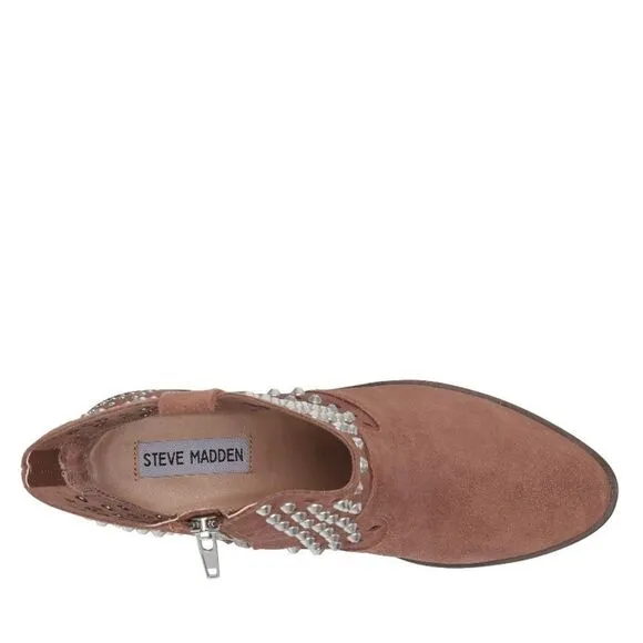 Steve Madden Tan Studded Ankle Boots Size 10