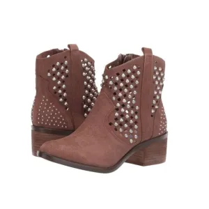 Steve Madden Tan Studded Ankle Boots Size 10