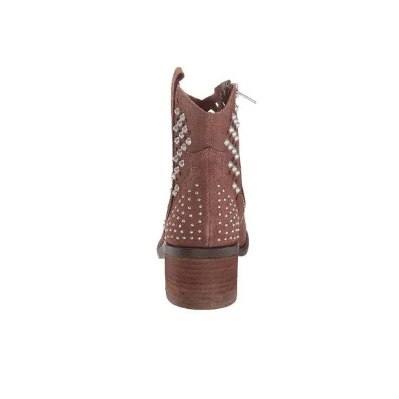 Steve Madden Tan Studded Ankle Boots Size 10