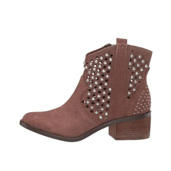 Steve Madden Tan Studded Ankle Boots Size 10
