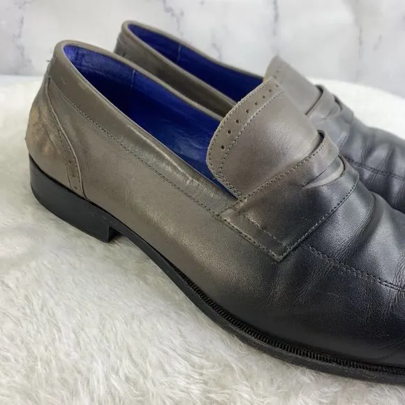 Steven Land Men's Pesto Dress Shoes SZ 11 M  Genuine Leather Slip On Loafers