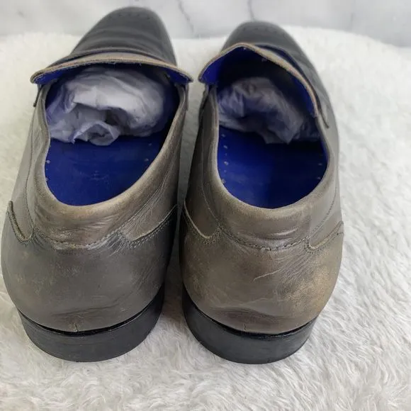 Steven Land Men's Pesto Dress Shoes SZ 11 M  Genuine Leather Slip On Loafers