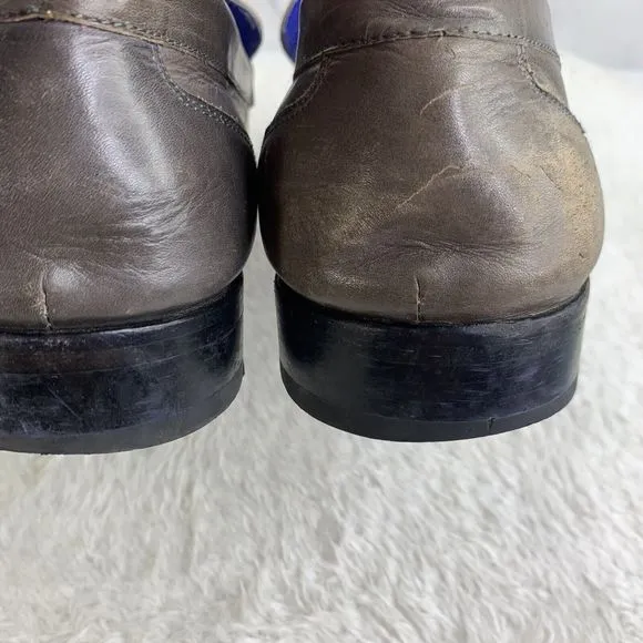 Steven Land Men's Pesto Dress Shoes SZ 11 M  Genuine Leather Slip On Loafers