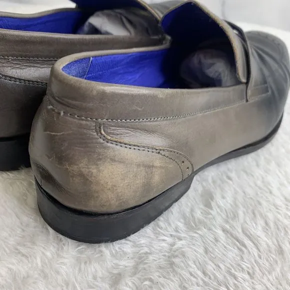 Steven Land Men's Pesto Dress Shoes SZ 11 M  Genuine Leather Slip On Loafers
