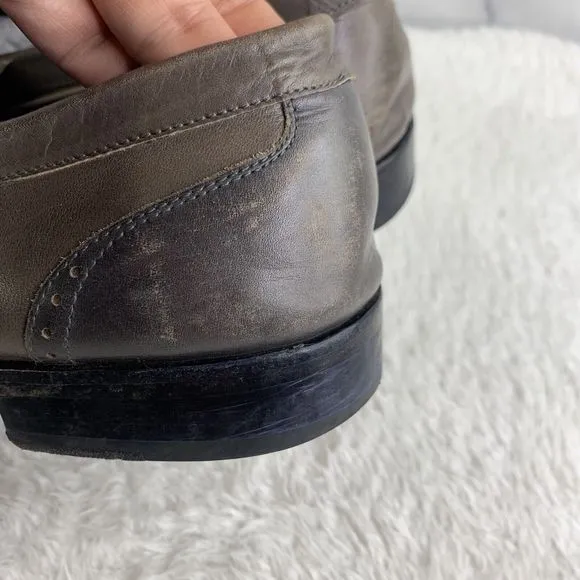 Steven Land Men's Pesto Dress Shoes SZ 11 M  Genuine Leather Slip On Loafers