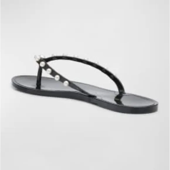 Stewart Weitzman jelly sandals with pearls