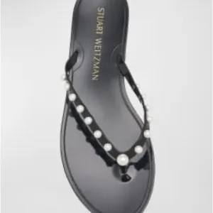 Stewart Weitzman jelly sandals with pearls