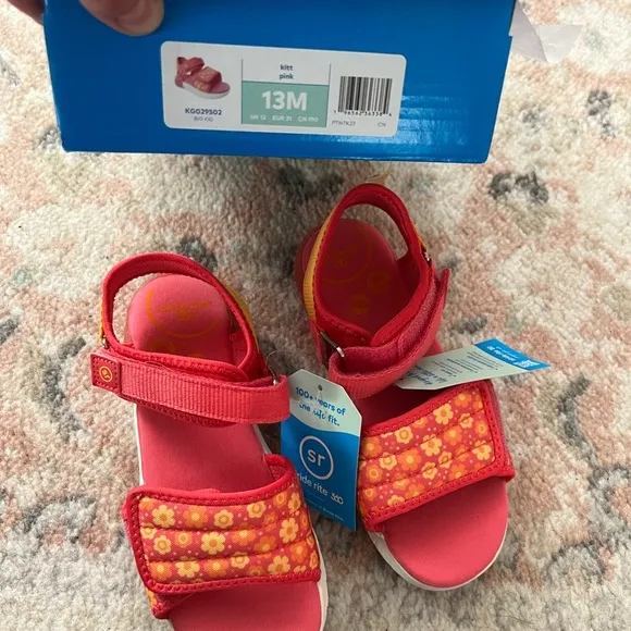 Stride Rite Pink Sandals with Velcro Straps