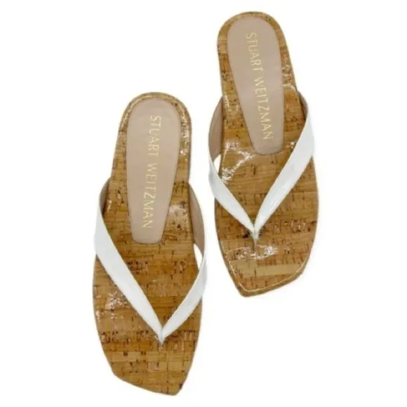 Stuart Weitzman Aldona Patent Leather Thong Sandal 6.5