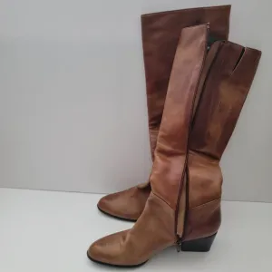 Stuart Weitzman | Brown Leather Over the Calf Rider Heeled Boots