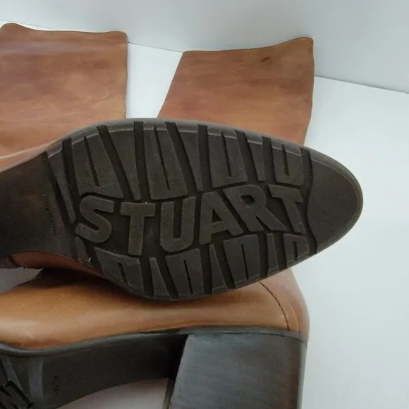 Stuart Weitzman | Brown Leather Over the Calf Rider Heeled Boots