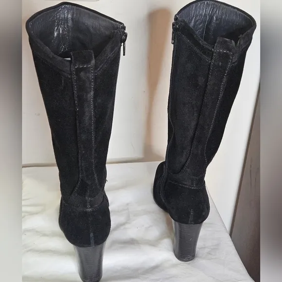Stuart Weitzman calf boots black suede