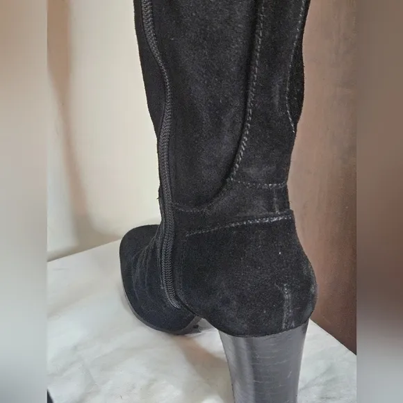 Stuart Weitzman calf boots black suede