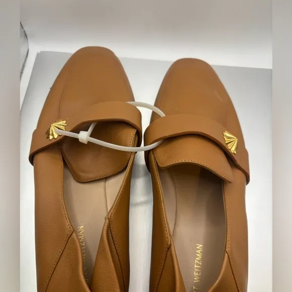 STUART WEITZMAN Embellished Leather‎ Collapsibleheel Loafers