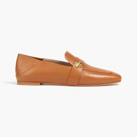 STUART WEITZMAN Embellished Leather‎ Collapsibleheel Loafers