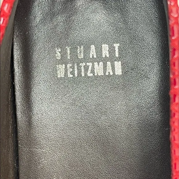 Stuart Weitzman Loafers Snake Skin Pattern Red Ombre bejewelled Sz 8M