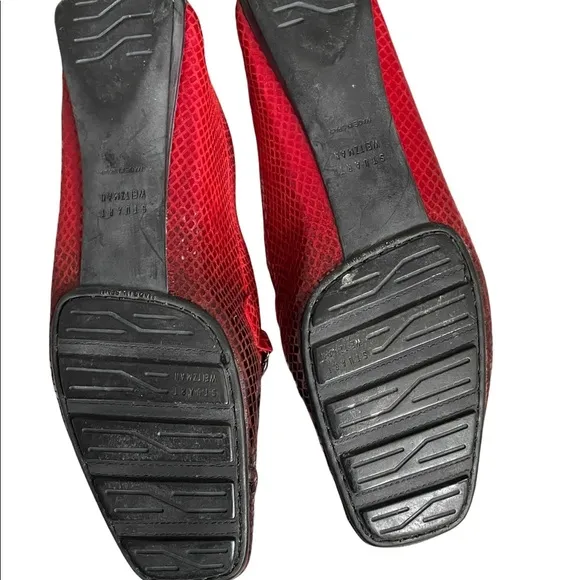 Stuart Weitzman Loafers Snake Skin Pattern Red Ombre bejewelled Sz 8M