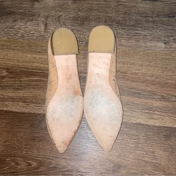 Stuart Weitzman Rialto Cork Pointed Toe Flats Size 7.5 Narrow