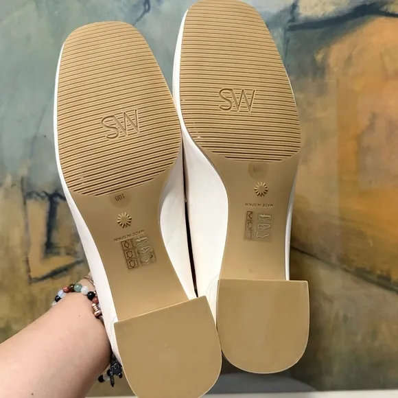 🌹STUART WEITZMAN🌹 Sleek Leather Square-Toe Loafers Size: 10B