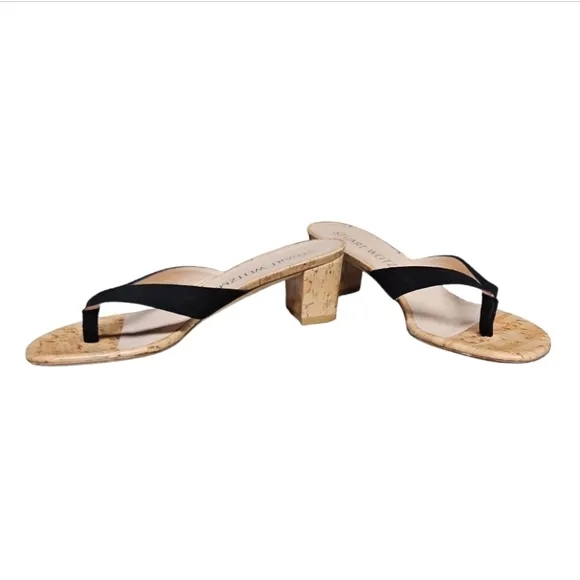 STUART WEITZMAN | Suede and Leather Thong Sandals in Size US 8