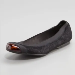 STUART Weitzman Tortoise Shell Cap Toe Flats