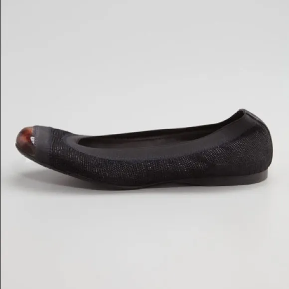 STUART Weitzman Tortoise Shell Cap Toe Flats