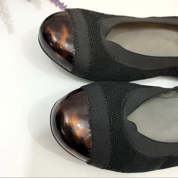 STUART Weitzman Tortoise Shell Cap Toe Flats