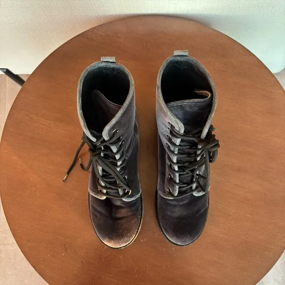 Stuart Weitzman Velvet Combat Boots, Size 9,5