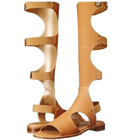 Stuart Weizman Back View Leather Gladiator Sandal, Sz 5.5