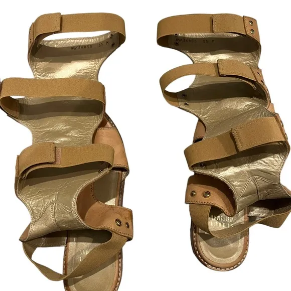 Stuart Weizman Back View Leather Gladiator Sandal, Sz 5.5