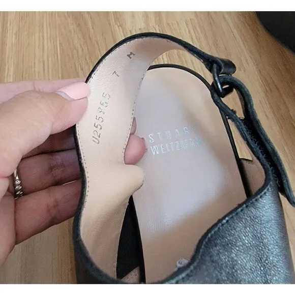 Stuart Weitzman OffSet Peep-Toe Platform Sandals 7