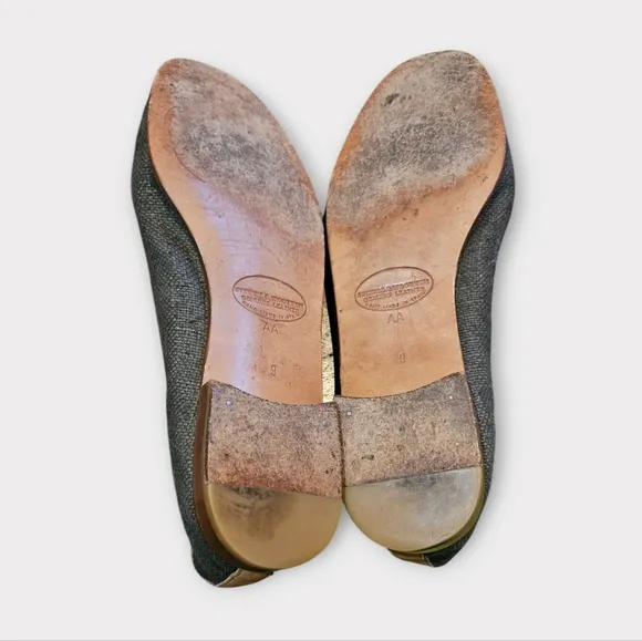 Stubbs &amp; Wootton Rooster Embroidered Leather Trim Canvas Loafer Flats