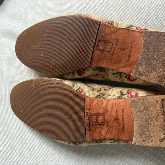 Stubbs &amp; Wootton women’s Needlepoint floral slipper, slide, flats Woven Size 9