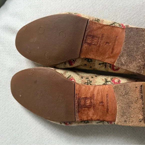 Stubbs &amp; Wootton women’s Needlepoint floral slipper, slide, flats Woven Size 9