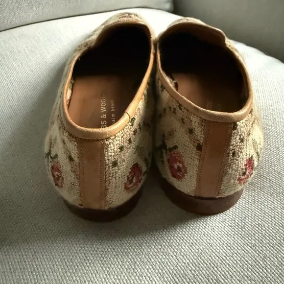 Stubbs &amp; Wootton women’s Needlepoint floral slipper, slide, flats Woven Size 9