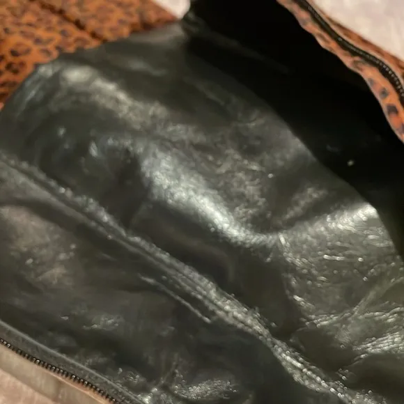 Studio Pollini Leopard Calf Hair Pointed High Heel Zip Up Boots Size 37 1/2