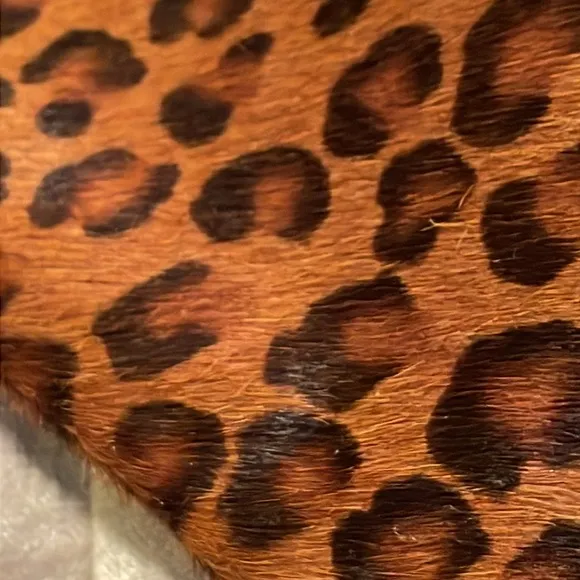 Studio Pollini Leopard Calf Hair Pointed High Heel Zip Up Boots Size 37 1/2