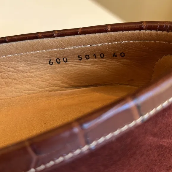 Stunning loafers, Pratesi Italian loafers, Suede and crocodile embossed leather