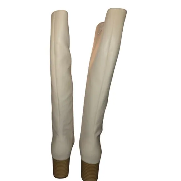 Style &amp; Co Buffy Flare Tall Boots in Bone Ivory New Size 11 M
