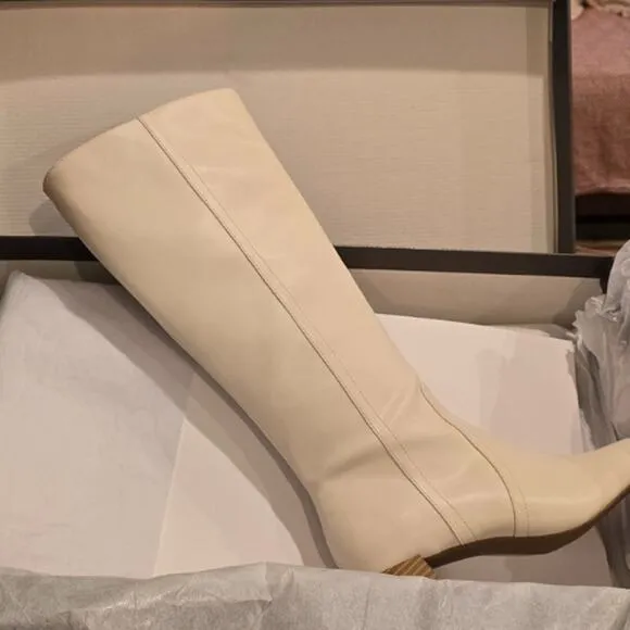 Style &amp; Co Buffy Flare Tall Boots in Bone Ivory New Size 11 M