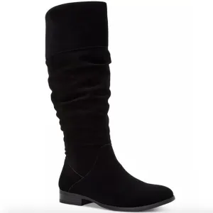 Style &amp; Co Kelimae Black Suede Scrunch Boots Wide Calf