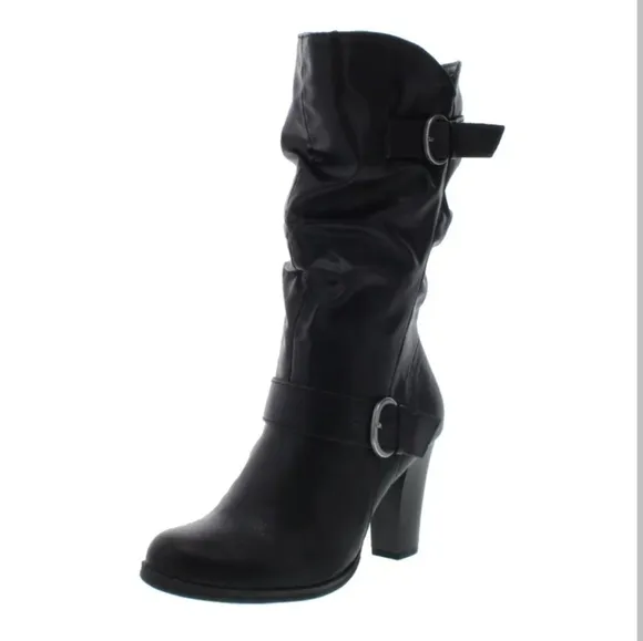 Style &amp; Co. Sachi Women's Faux Leather Mid-Calf Boots Color Black Size 1…
