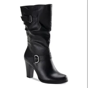 Style &amp; Co. Sachi Women's Faux Leather Mid-Calf Boots Color Black Size 1…